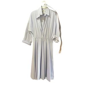 Vintage Women's purple lilac Long Sleeves Button Front Shirt Dress Size 12